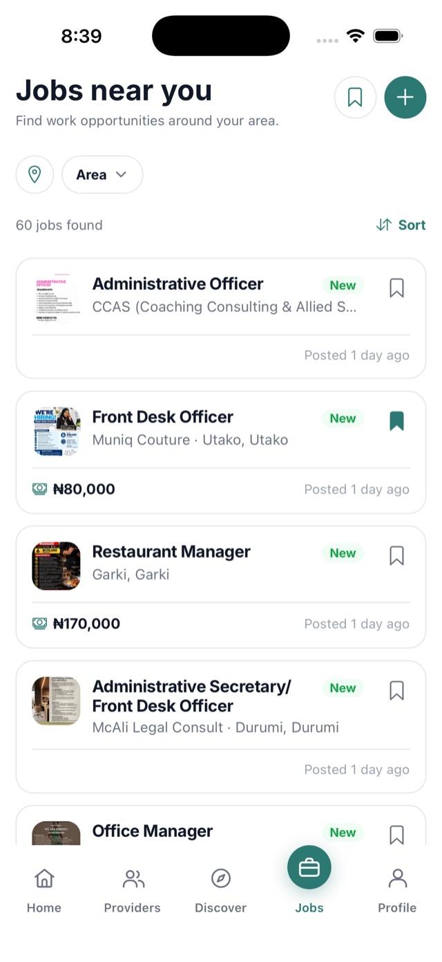 Jobs near you in the Conetus app