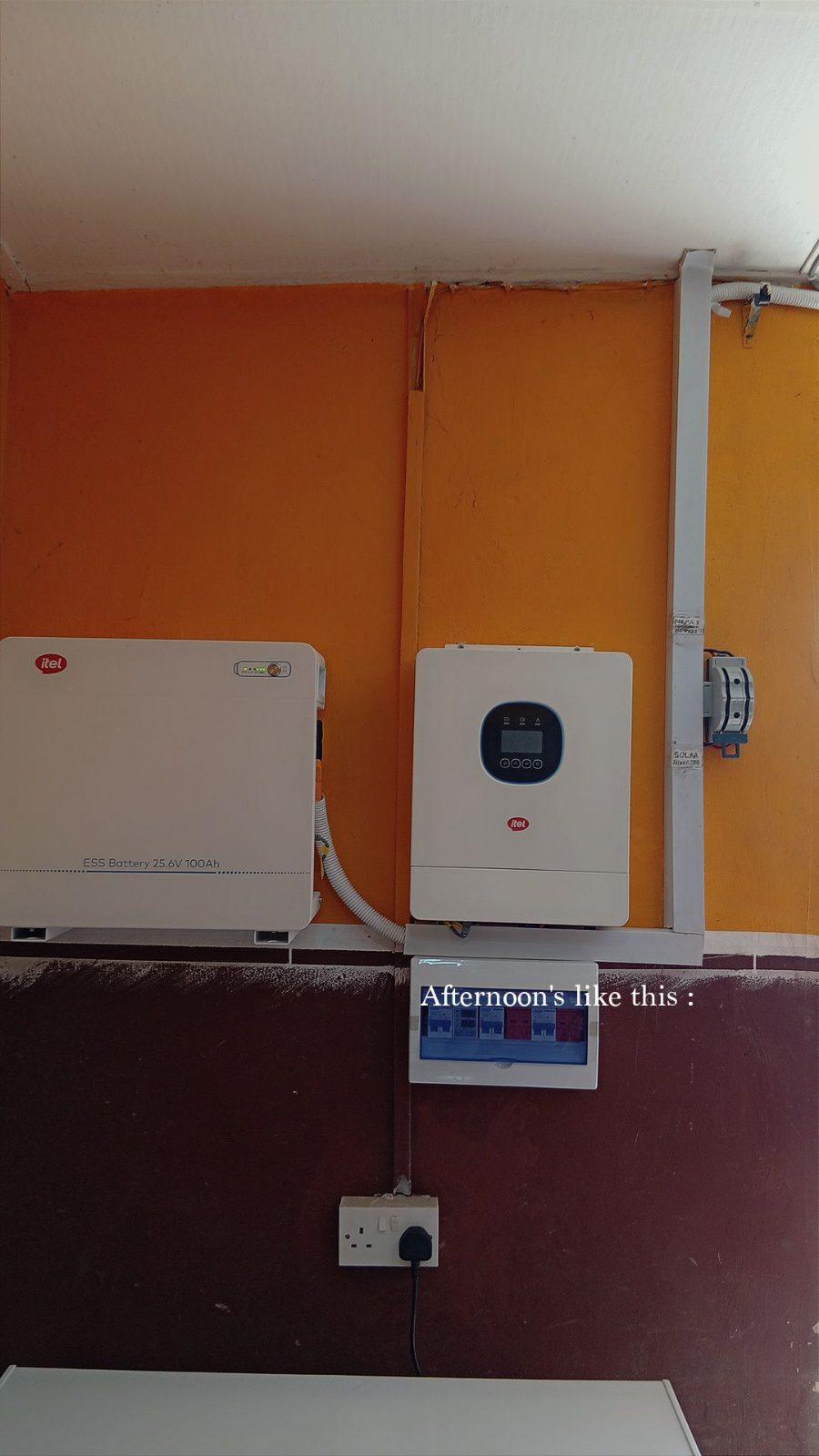 3Kva inverter paired with 3Kwh lithium and 650w solar 4pieces 