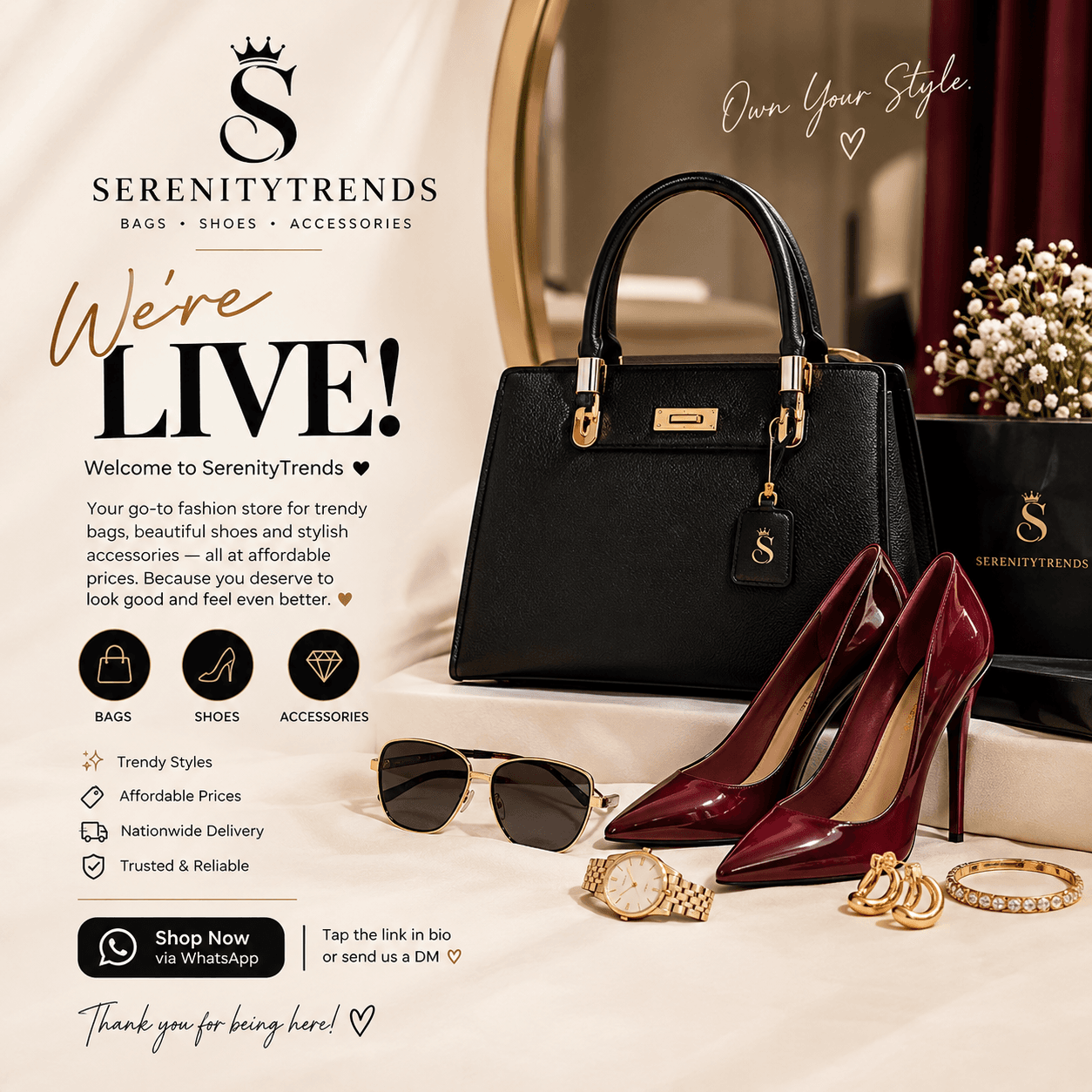 Serenity bags and shoes 